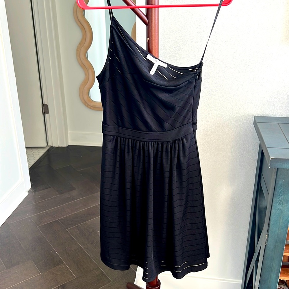 BCBG Black one shoulder dress size 6